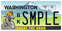 Share the Road License Plates available NOW!  $28 from each plate goes to Bicycle Advocacy. Click here to find out how to order yours!
